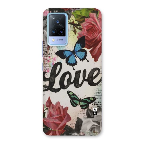 Lovely Butterfly Love Back Case for Vivo V21 5G