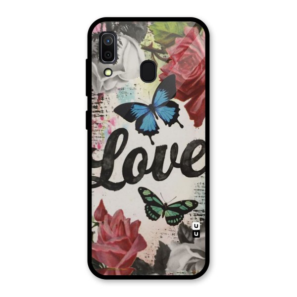 Lovely Butterfly Love Glass Back Case for Galaxy A30