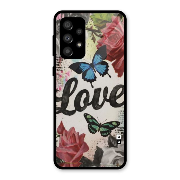 Lovely Butterfly Love Glass Back Case for Galaxy A32