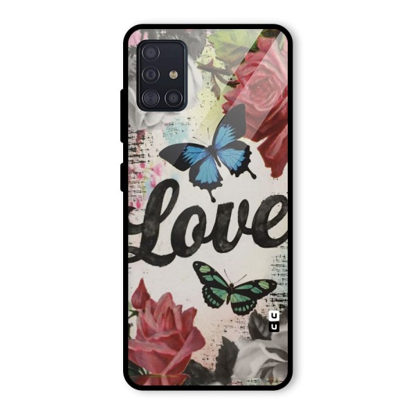 Lovely Butterfly Love Glass Back Case for Galaxy A51