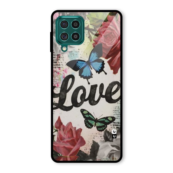 Lovely Butterfly Love Glass Back Case for Galaxy F62