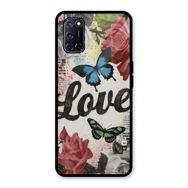 Lovely Butterfly Love Glass Back Case for Oppo A52