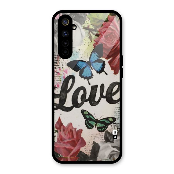 Lovely Butterfly Love Glass Back Case for Realme 6