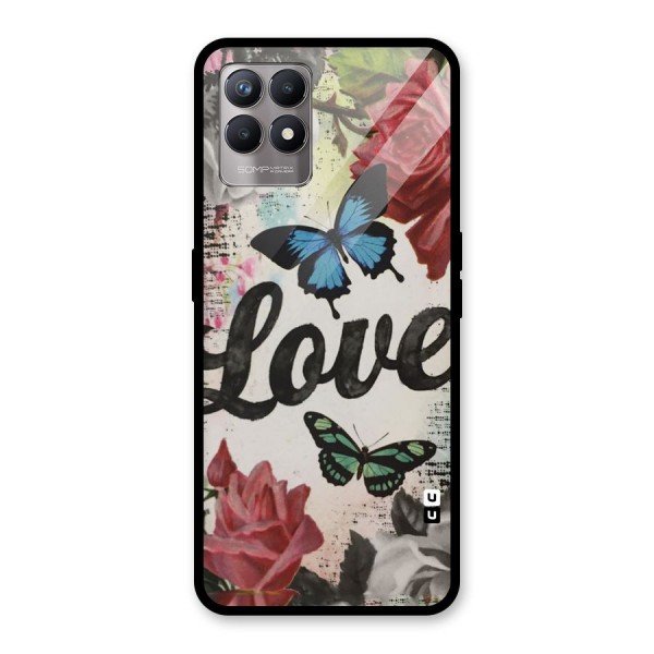 Lovely Butterfly Love Glass Back Case for Realme 8i