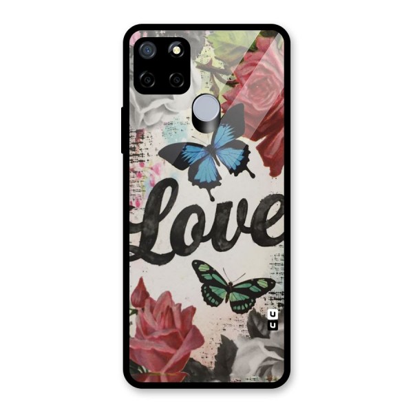 Lovely Butterfly Love Glass Back Case for Realme C15