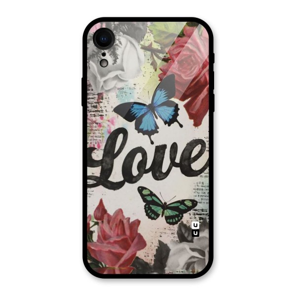 Lovely Butterfly Love Glass Back Case for XR