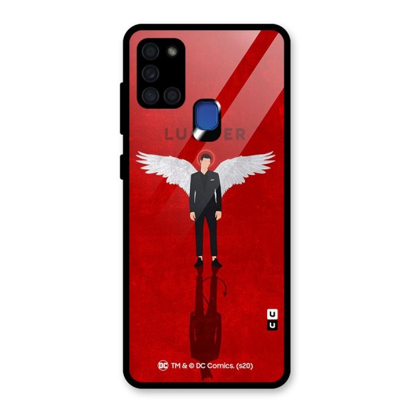 Lucifer Archangel Shadow Glass Back Case for Galaxy A21s