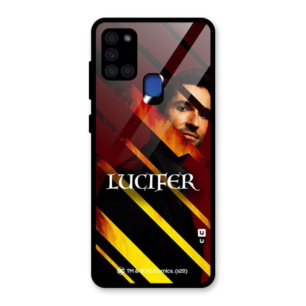 Lucifer Hell Stripes Glass Back Case for Galaxy A21s