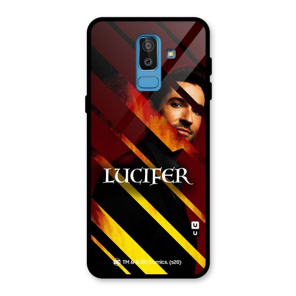 Lucifer Hell Stripes Glass Back Case for Galaxy J8