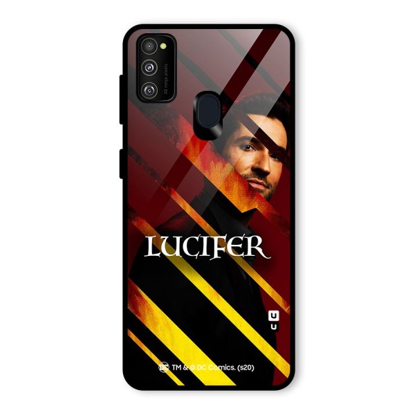 Lucifer Hell Stripes Glass Back Case for Galaxy M21