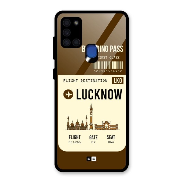 Lucknow Boarding Pass Glass Back Case for Galaxy A21s