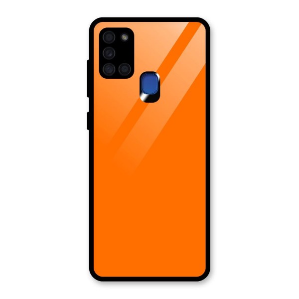 Mac Orange Glass Back Case for Galaxy A21s