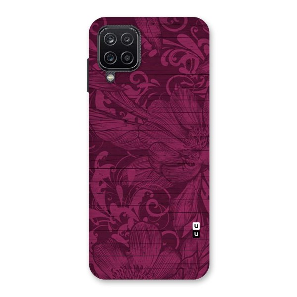 Magenta Floral Pattern Back Case for Galaxy A12