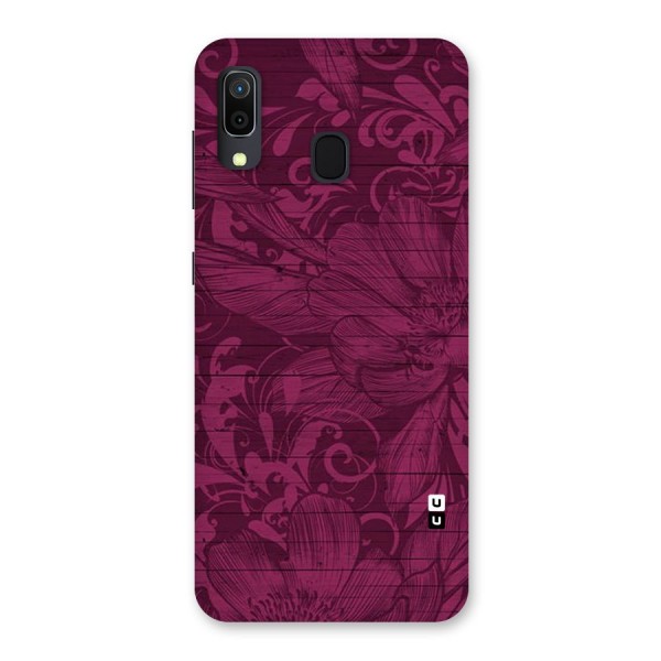 Magenta Floral Pattern Back Case for Galaxy A20