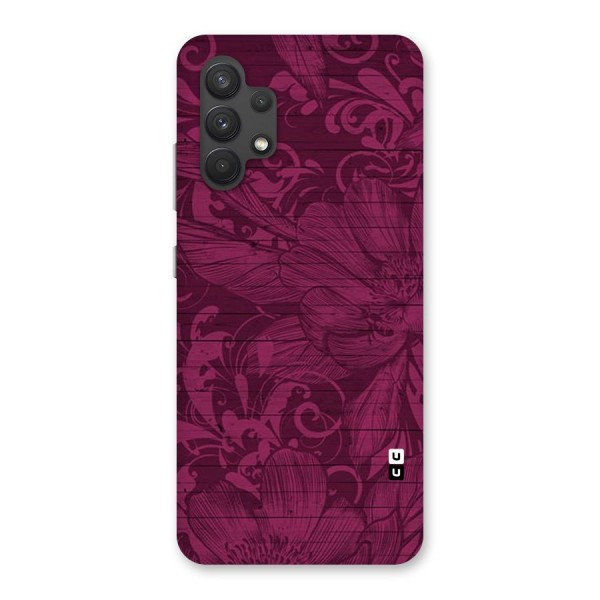 Magenta Floral Pattern Back Case for Galaxy A32