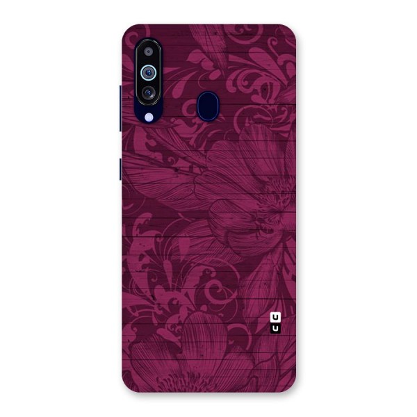 Magenta Floral Pattern Back Case for Galaxy A60