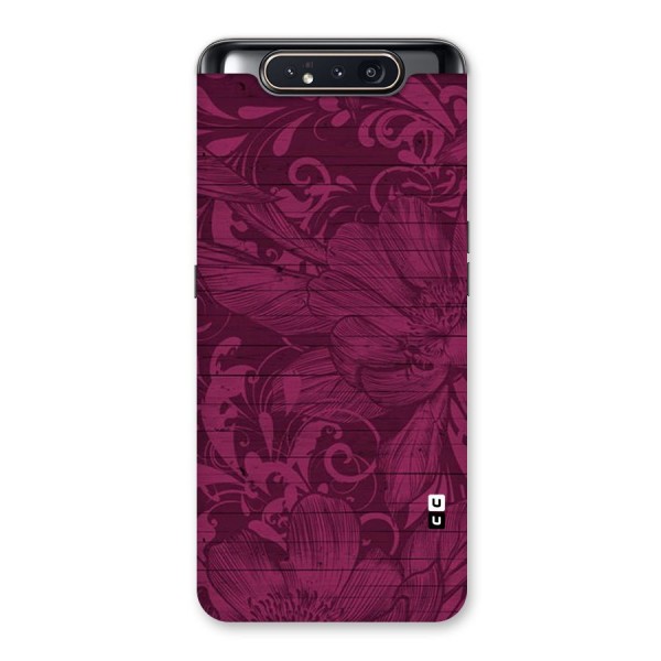 Magenta Floral Pattern Back Case for Galaxy A80