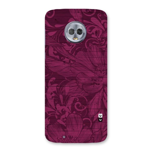 Magenta Floral Pattern Back Case for Moto G6