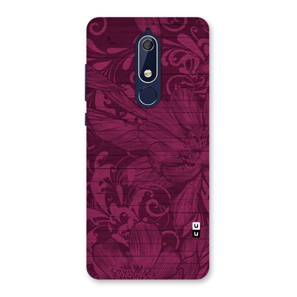 Magenta Floral Pattern Back Case for Nokia 5.1