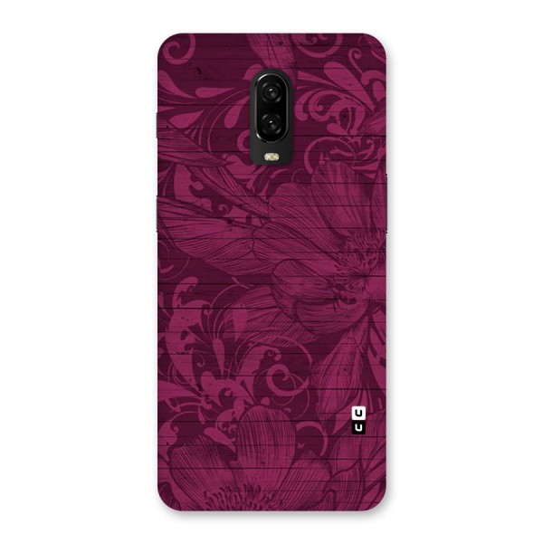 Magenta Floral Pattern Back Case for OnePlus 6T