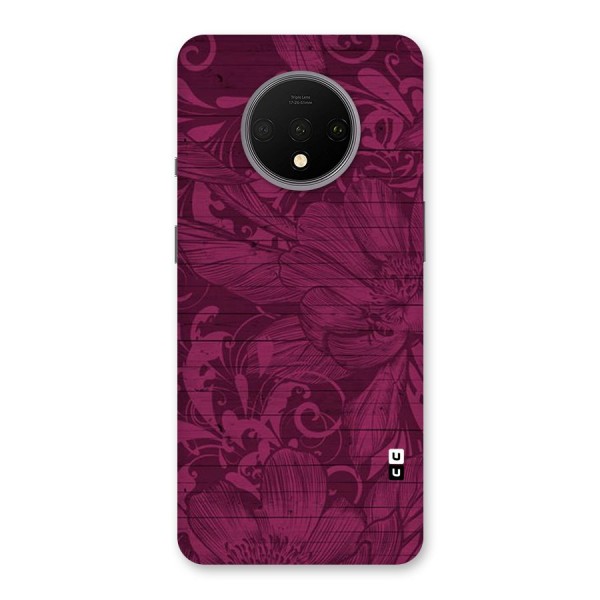 Magenta Floral Pattern Back Case for OnePlus 7T