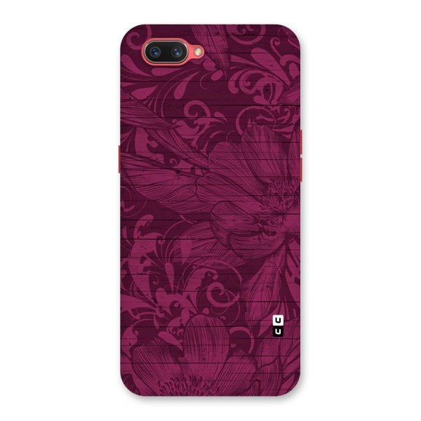 Magenta Floral Pattern Back Case for Oppo A3s