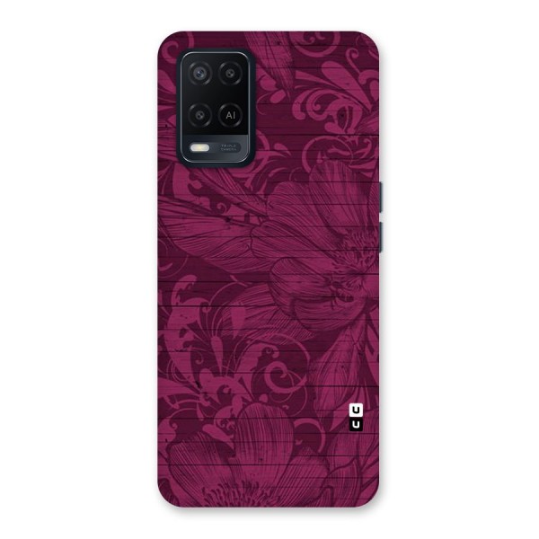 Magenta Floral Pattern Back Case for Oppo A54