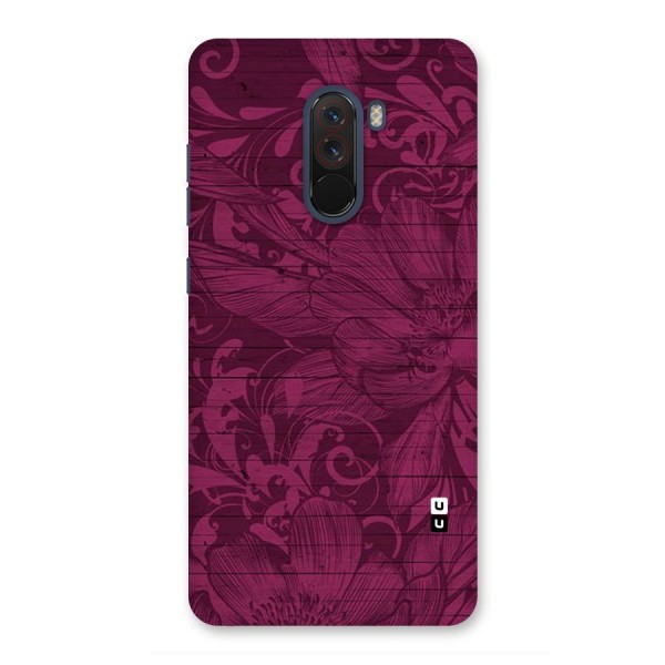 Magenta Floral Pattern Back Case for Poco F1