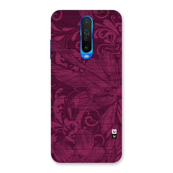 Magenta Floral Pattern Back Case for Poco X2