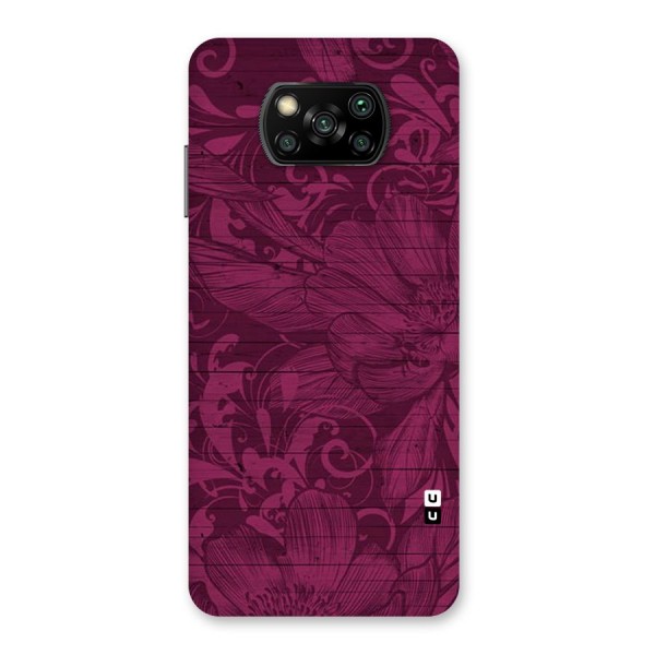 Magenta Floral Pattern Back Case for Poco X3