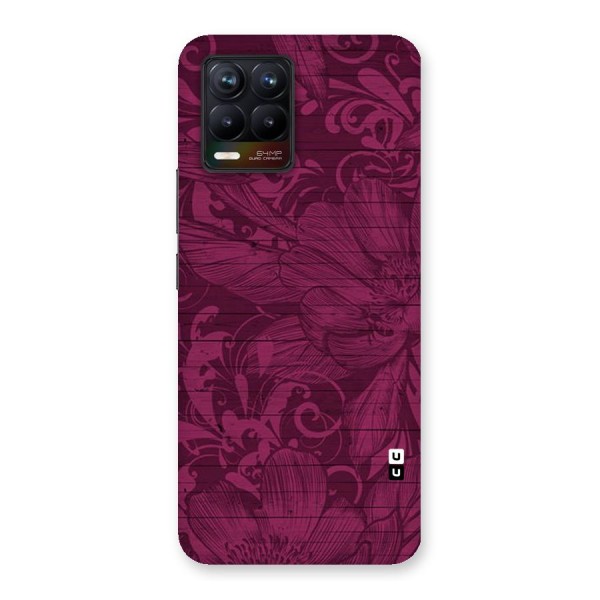 Magenta Floral Pattern Back Case for Realme 8