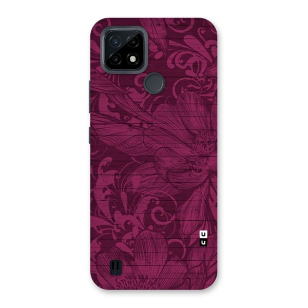 Magenta Floral Pattern Back Case for Realme C21