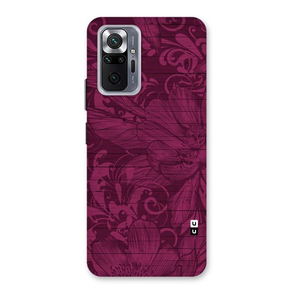 Magenta Floral Pattern Back Case for Redmi Note 10 Pro