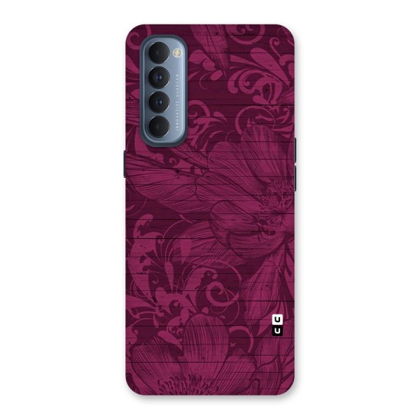 Magenta Floral Pattern Back Case for Reno4 Pro