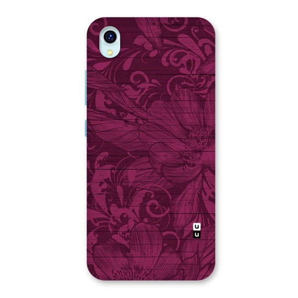 Magenta Floral Pattern Back Case for Vivo Y1s