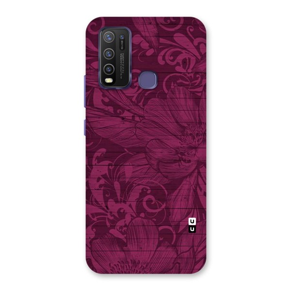 Magenta Floral Pattern Back Case for Vivo Y30