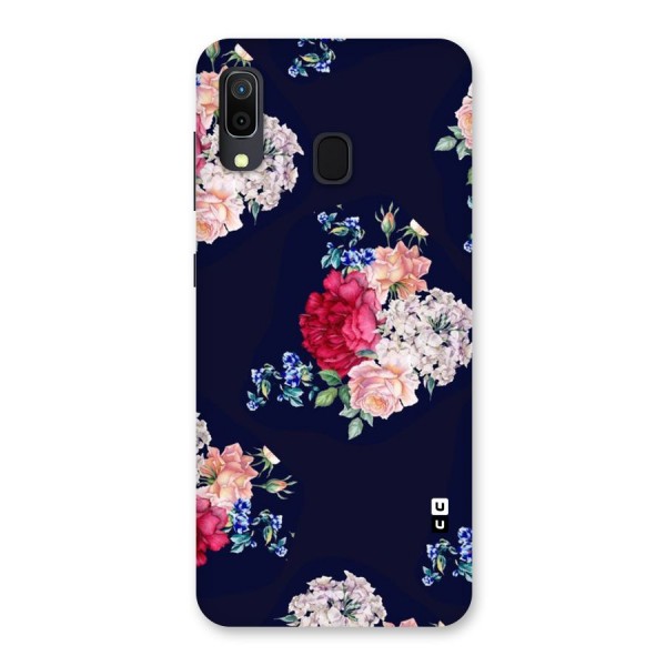 Magenta Peach Floral Back Case for Galaxy A20