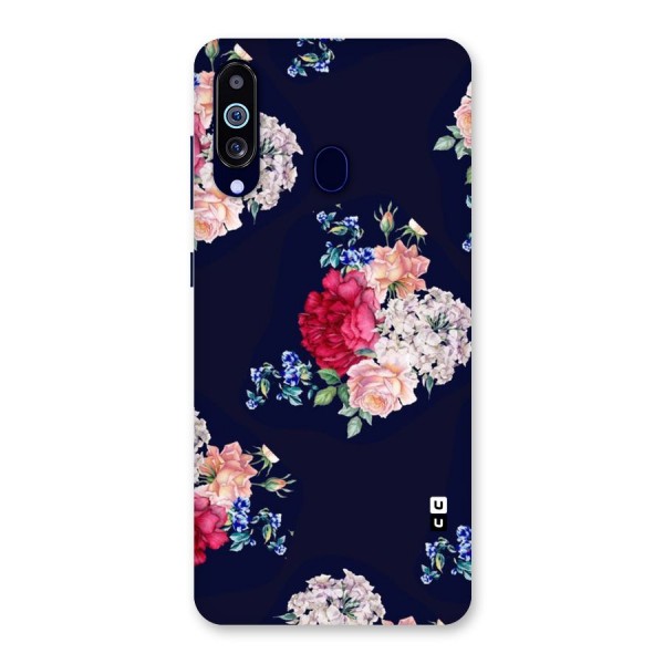 Magenta Peach Floral Back Case for Galaxy A60