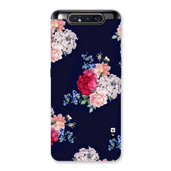 Magenta Peach Floral Back Case for Galaxy A80