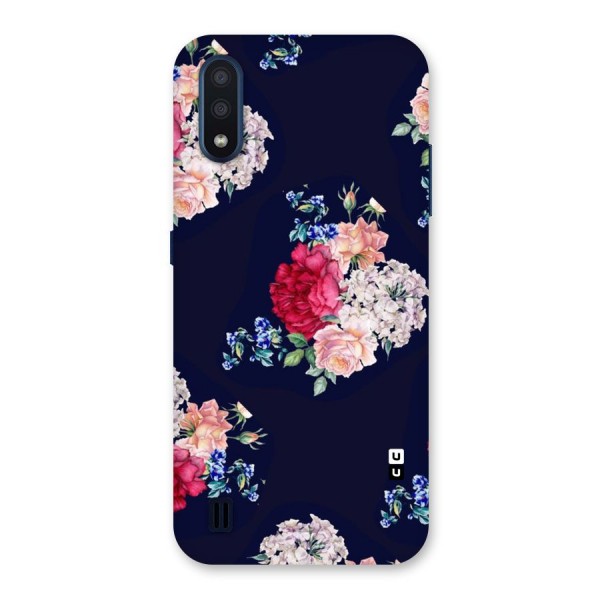 Magenta Peach Floral Back Case for Galaxy M01