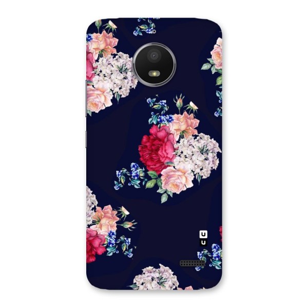 Magenta Peach Floral Back Case for Moto E4