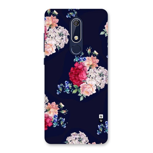 Magenta Peach Floral Back Case for Nokia 5.1