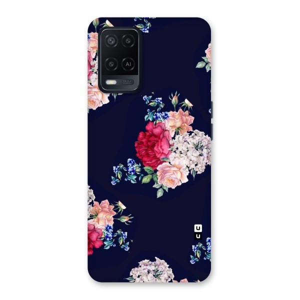 Magenta Peach Floral Back Case for Oppo A54