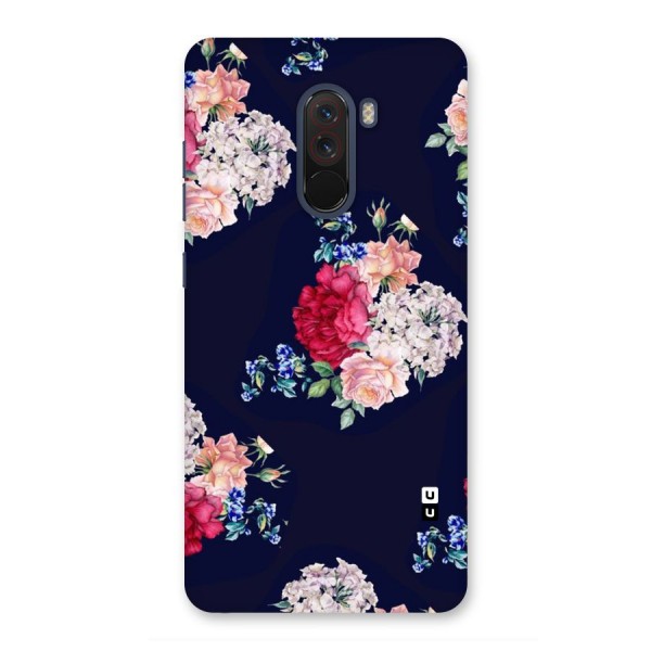 Magenta Peach Floral Back Case for Poco F1