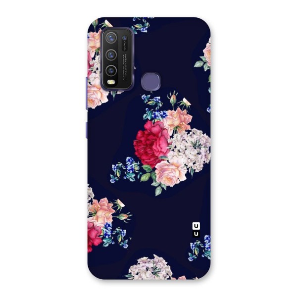 Magenta Peach Floral Back Case for Vivo Y30