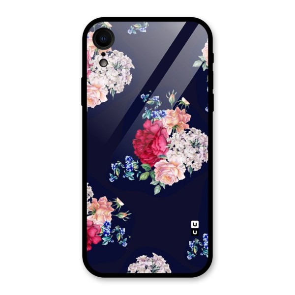 Magenta Peach Floral Glass Back Case for XR