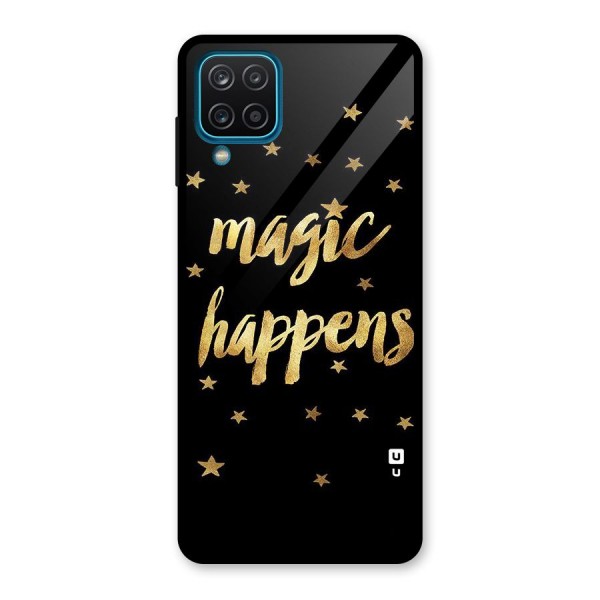 Magic Happens Glass Back Case for Galaxy A12