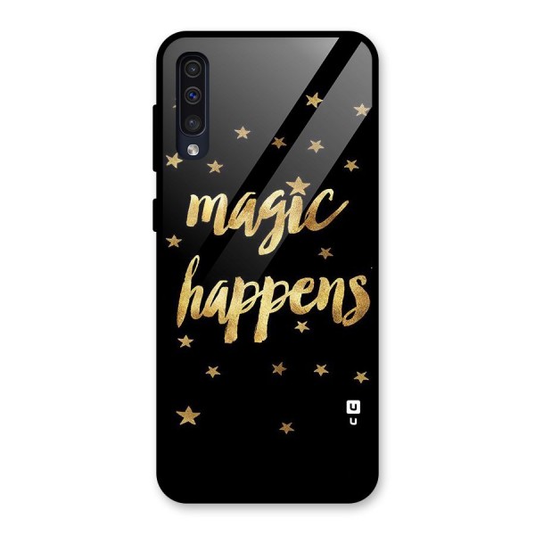 Magic Happens Glass Back Case for Galaxy A50s