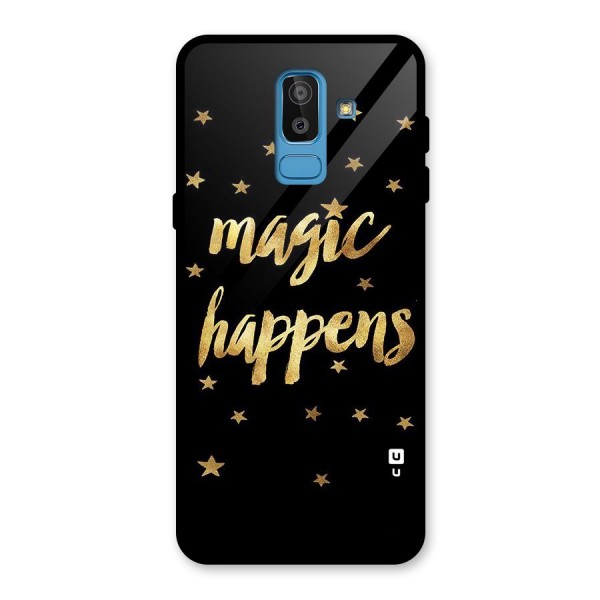 Magic Happens Glass Back Case for Galaxy J8