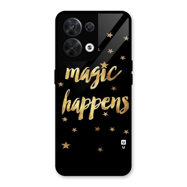 Magic Happens Glass Back Case for Oppo Reno8 5G